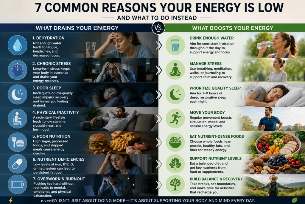 seven common causes of low energy