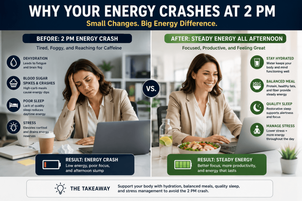 afternoon energy crash causes