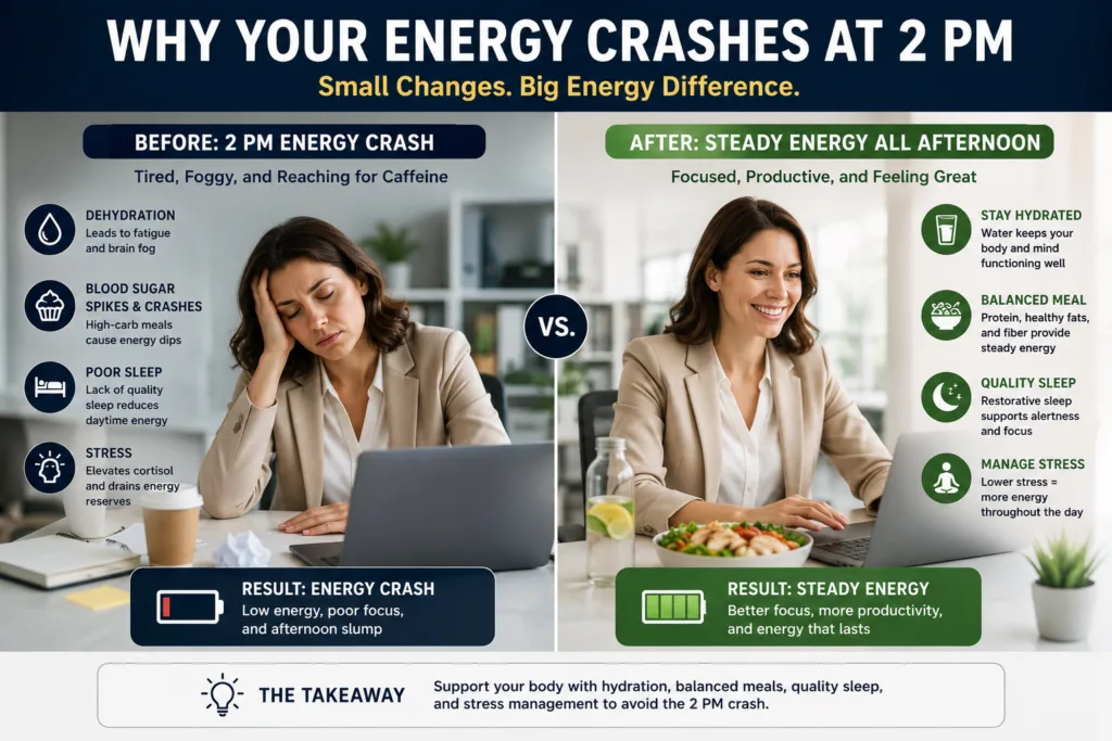 afternoon energy crash causes