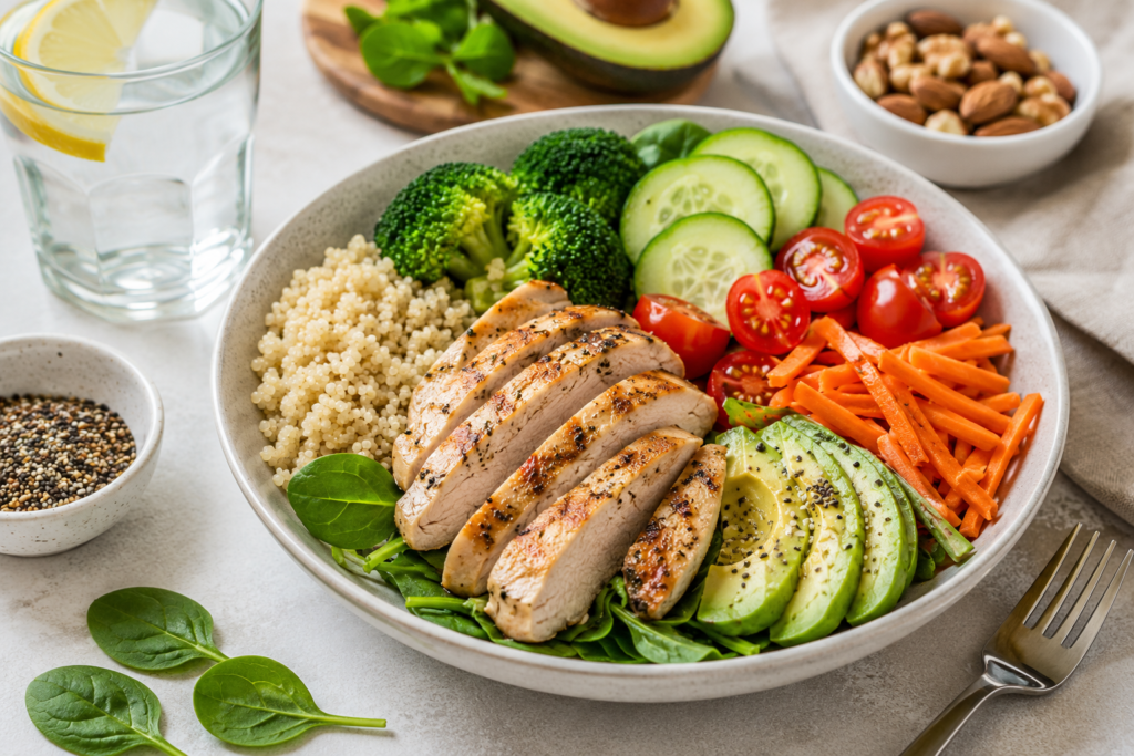 healthy balanced meal for natural weight loss and better nutrition