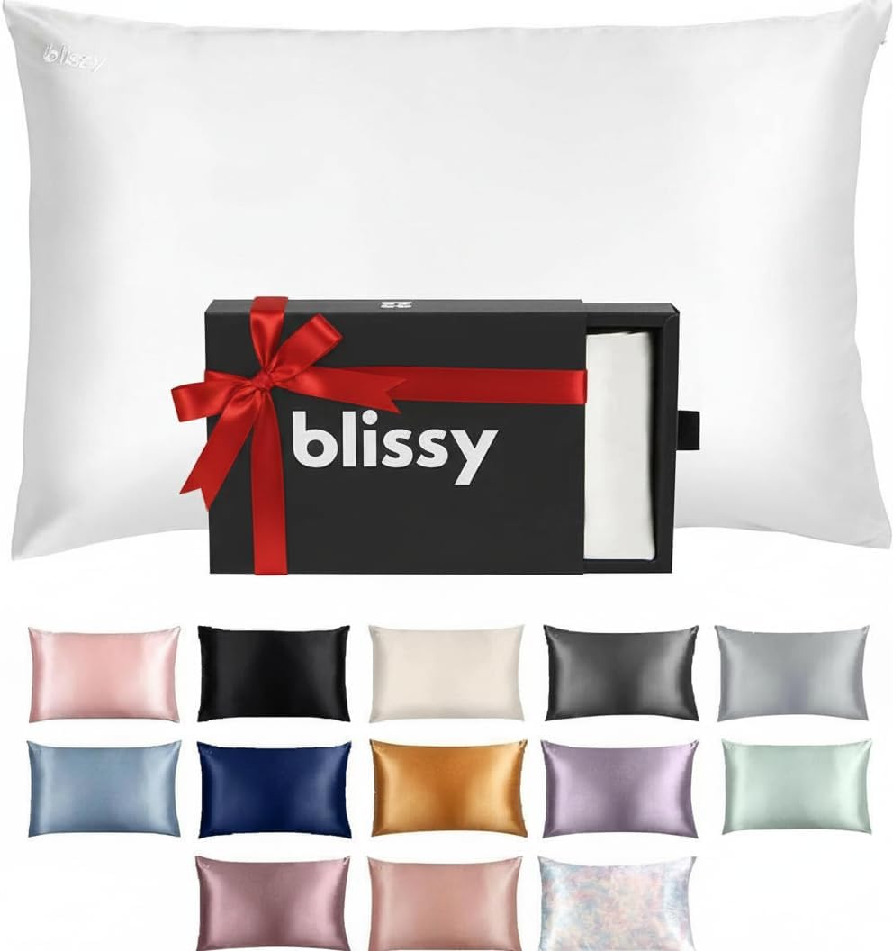 Blissy Mulberry Silk Pillowcase for Sleep, Hair & Skin Wellness