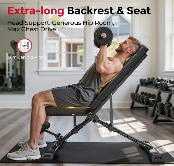 Flybird Adjustable Weight Bench for Home Strength Training - Image 4