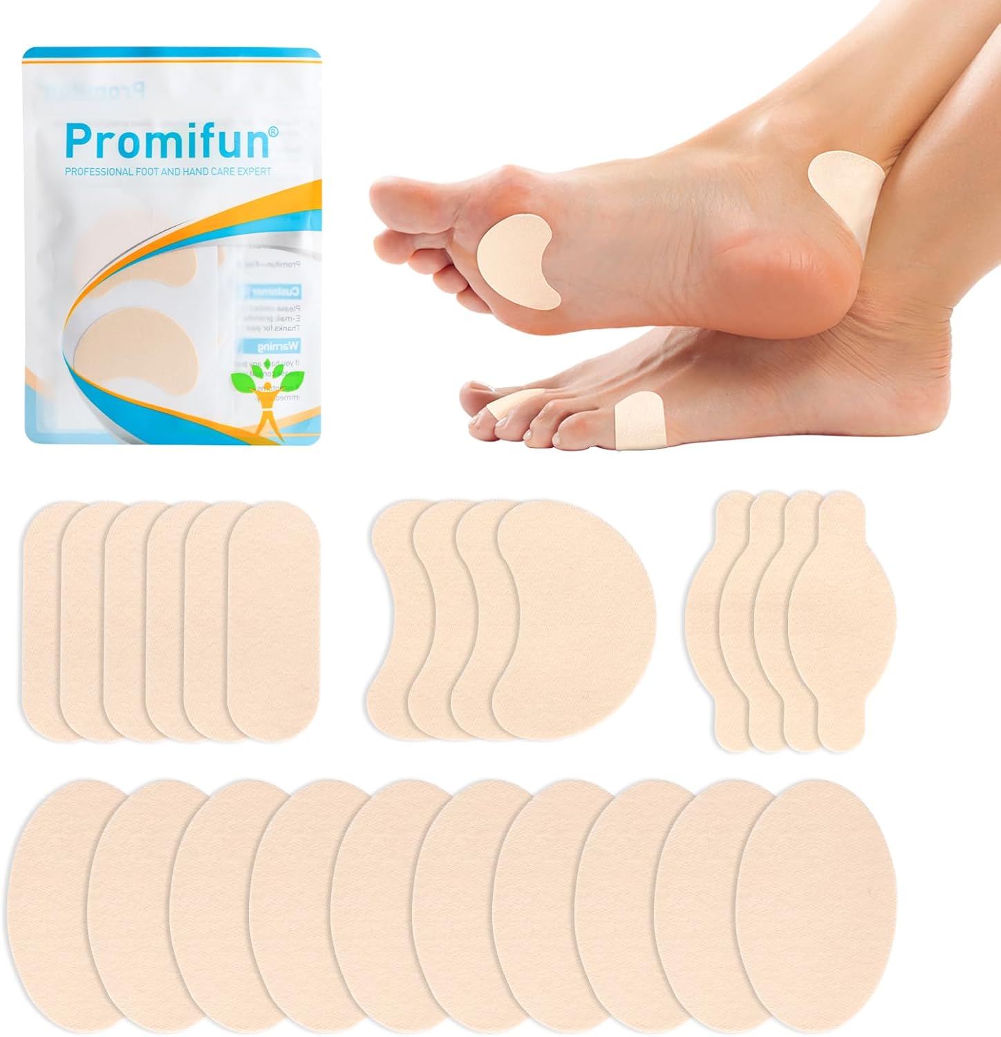 Promifun Moleskin Blister Prevention Pads for Walking Comfort & Foot Protection