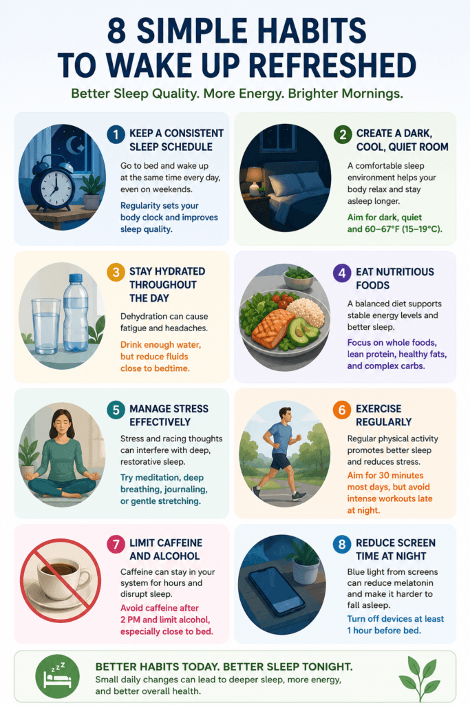 Daily habits that improve sleep quality and reduce morning fatigue