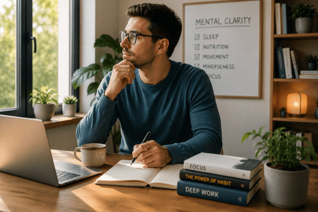 Person practicing daily habits to support mental clarity and focus