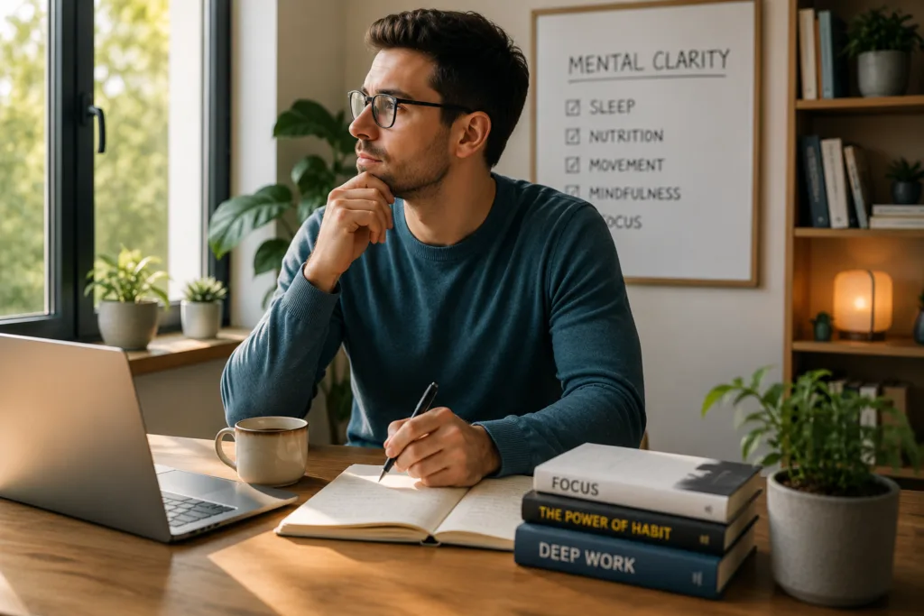 Person practicing daily habits to support mental clarity and focus