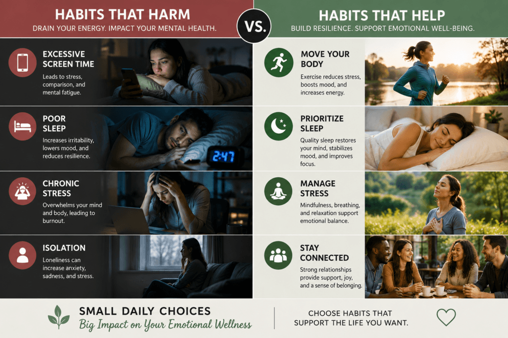 Habits that harm emotional wellness