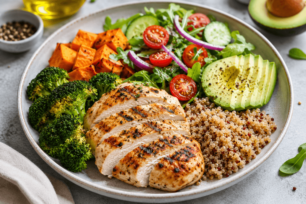 Balanced whole-food meal that supports healthy fat loss