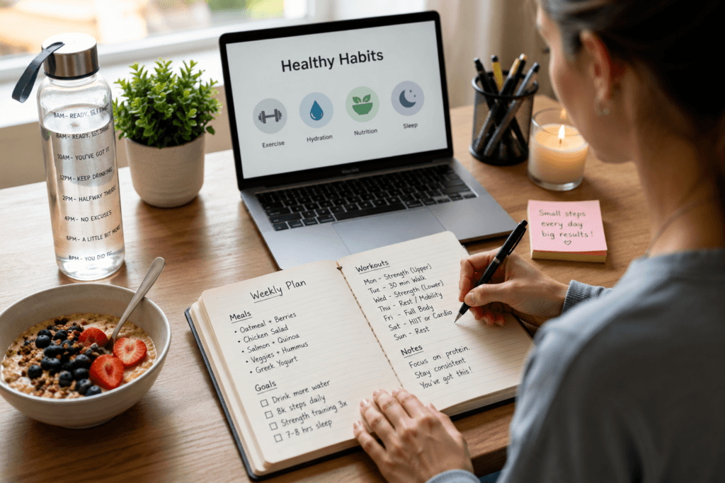 Planning healthy habits for sustainable body fat loss