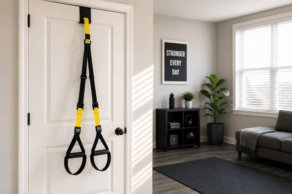 TRX Suspension Trainer installed with a door anchor