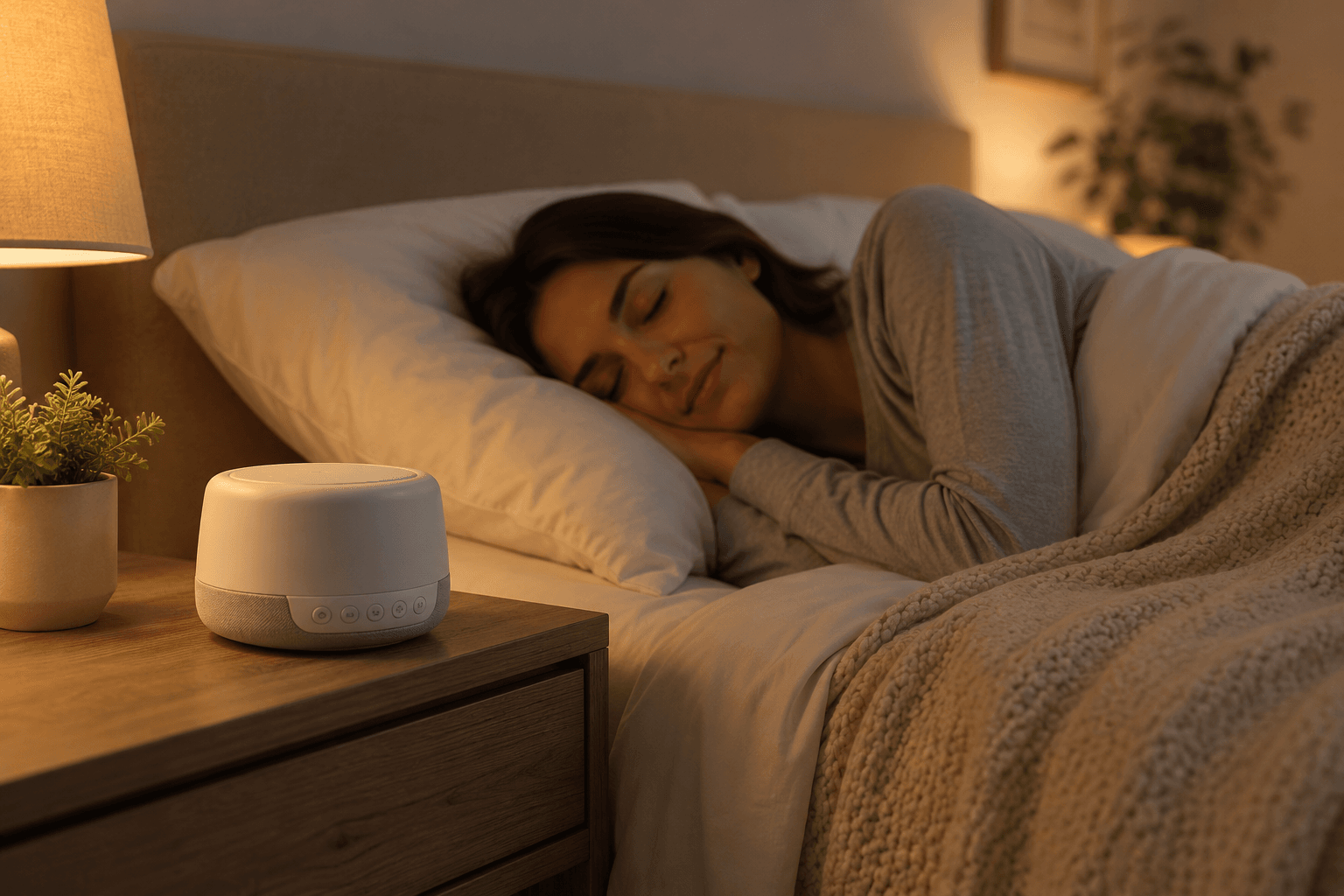 Best white noise machine for sleep on a bedside table