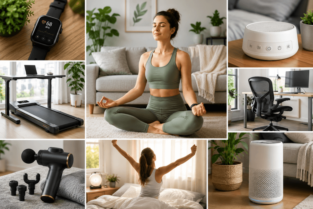 Different categories of wellness products for healthy living