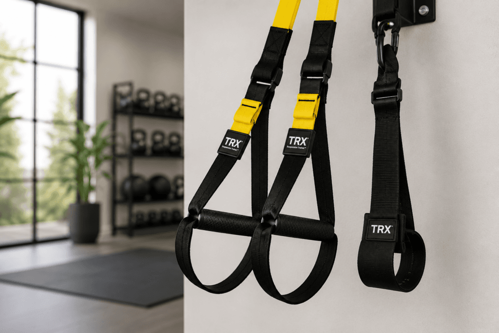 Close-up of a TRX Suspension Trainer system
