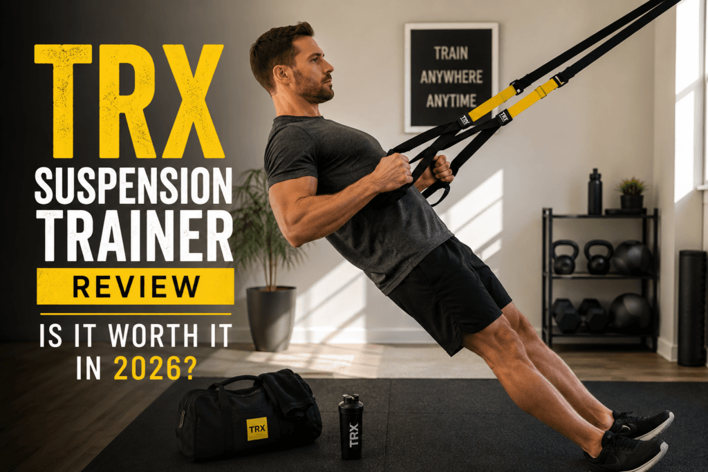 Person performing TRX chest press exercise