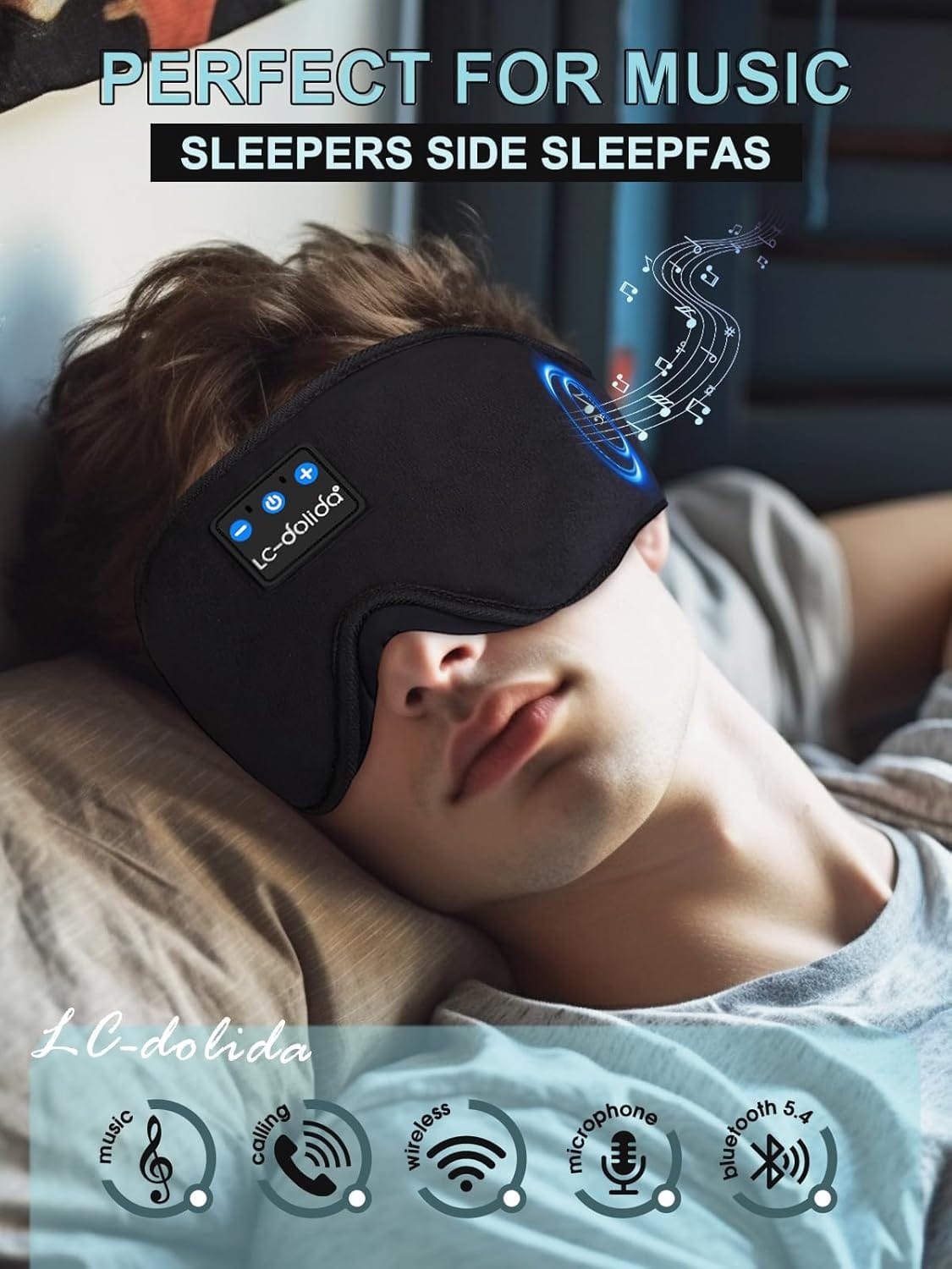 LC-dolida Sleep Headphones & Bluetooth Mask - Image 3