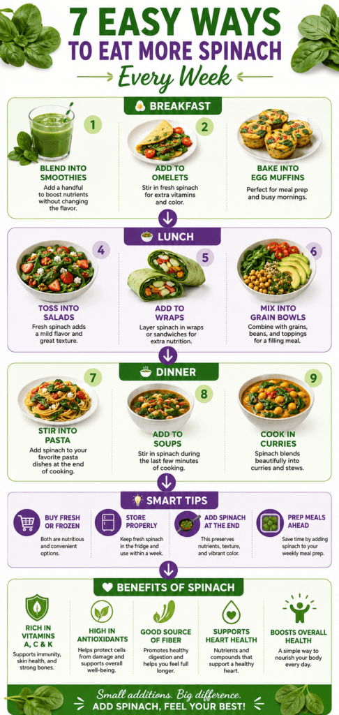 Preparing healthy spinach meal prep containers.