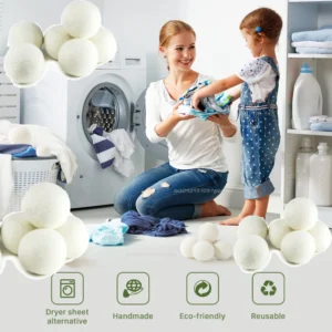 Reusable Wool Dryer Balls for Laundry (5-Pack)