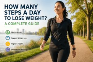 Adult walking outdoors to support weight loss and overall health