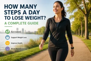 Adult walking outdoors to support weight loss and overall health