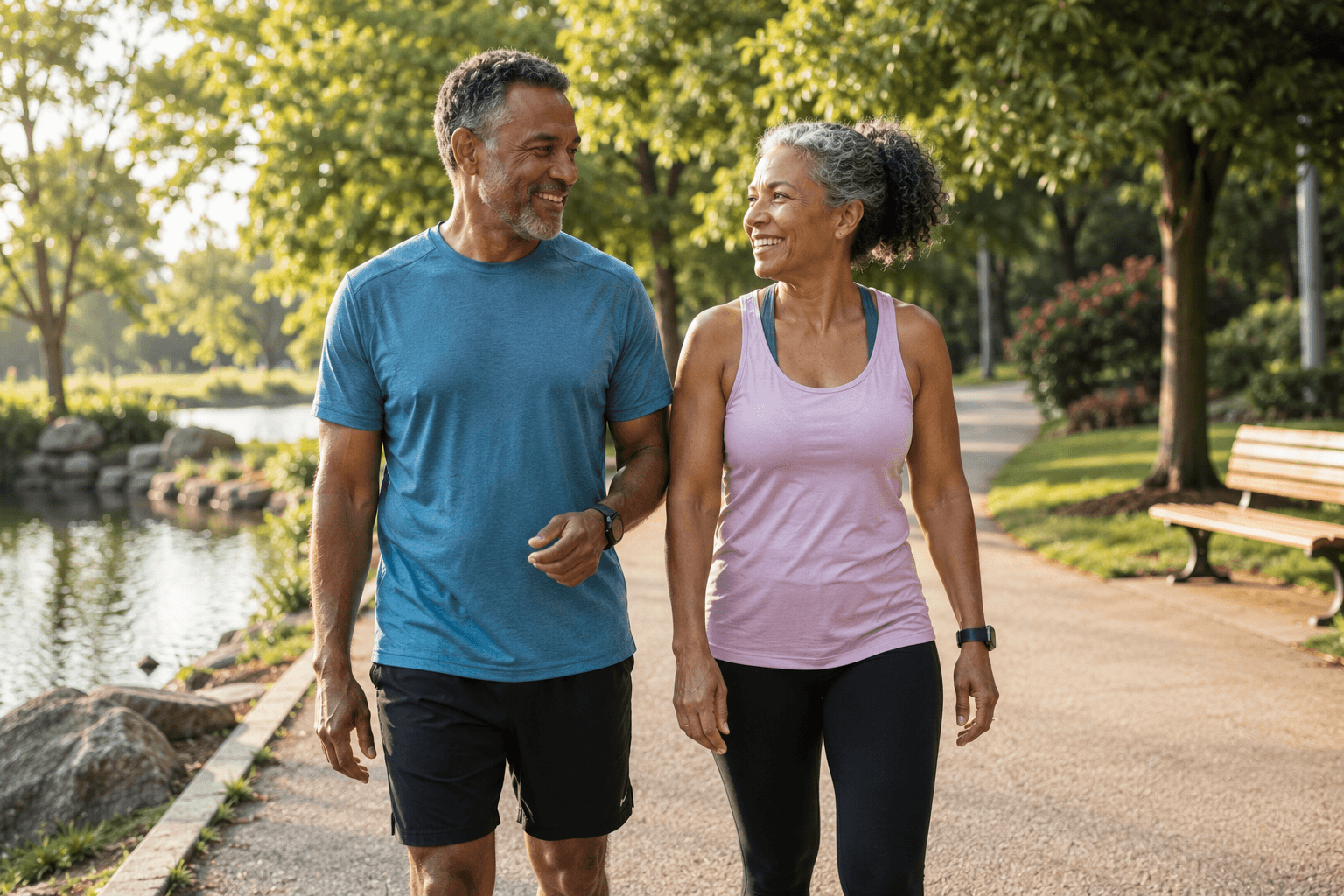 Healthy couple over 50 enjoying an active lifestyle while aging gracefully