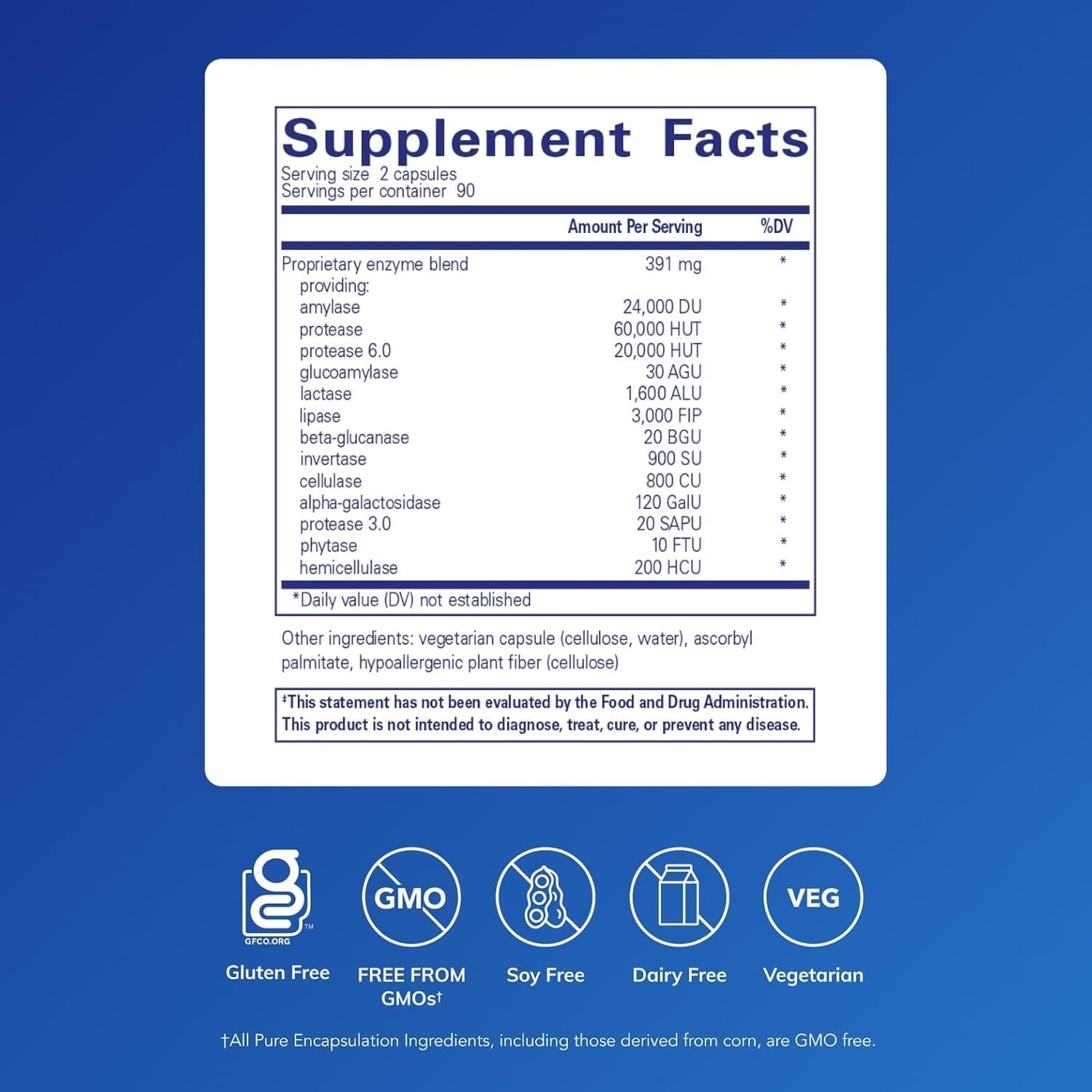 Pure Encapsulations Digestive Enzymes Ultra SUPPLEMENTS FACTS