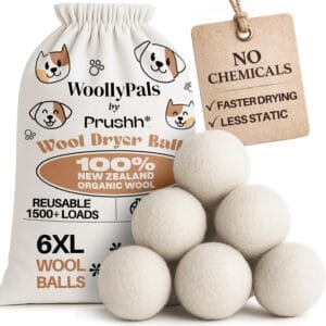 WoollyPals XL Wool Dryer Balls (6-Pack)