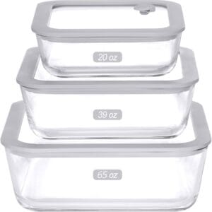 EcoEvo glass food storage containers with glass lids