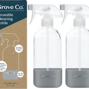 Grove Co. refillable glass cleaning spray bottles with adjustable nozzles