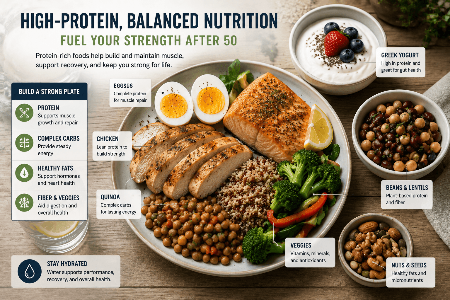 High-protein foods for building muscle after 50