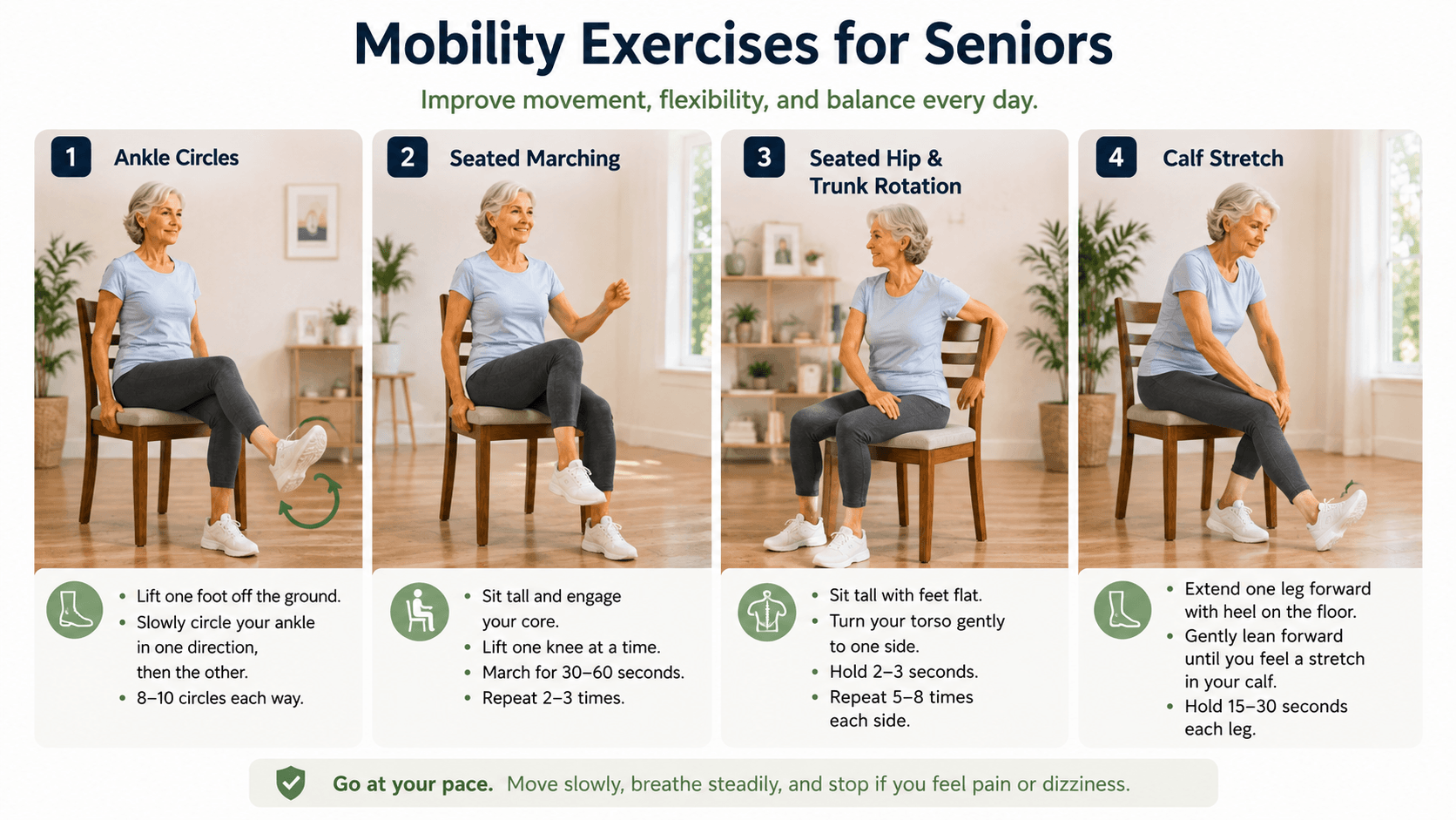 Mobility exercises for seniors to improve movement and flexibility