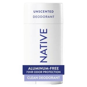 Native unscented aluminum-free deodorant stick