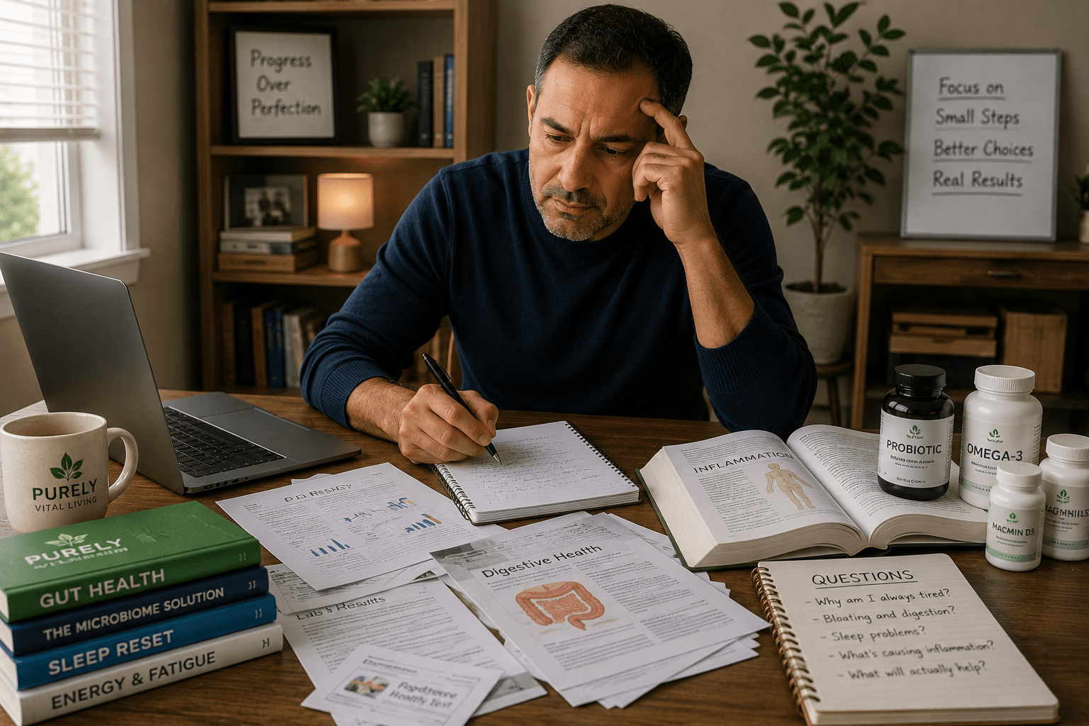 Man reviewing health information after years of searching for answers