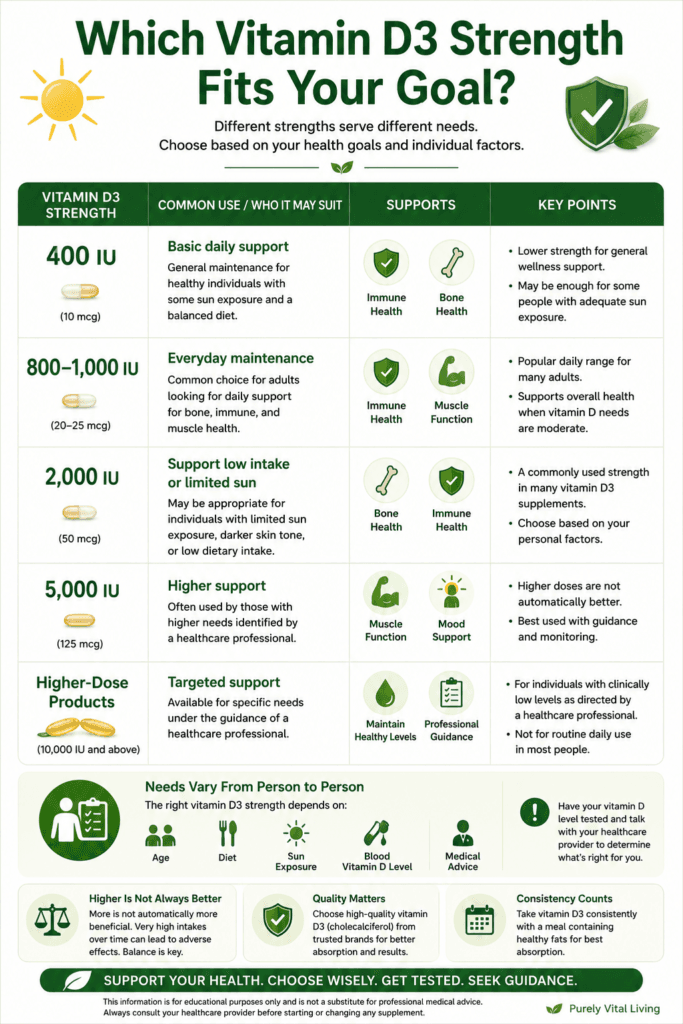 vitamin D3 dosage and supplement strength guide