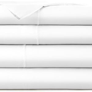 Whisper Organics white organic cotton queen sheet set
