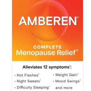 Amberen Complete Menopause Relief supplement box with 60 capsules