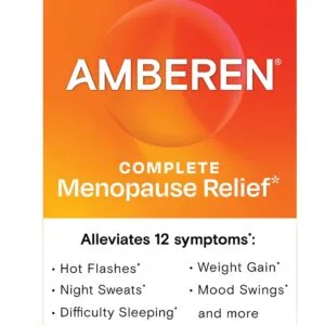 Amberen Complete Menopause Relief supplement box with 60 capsules