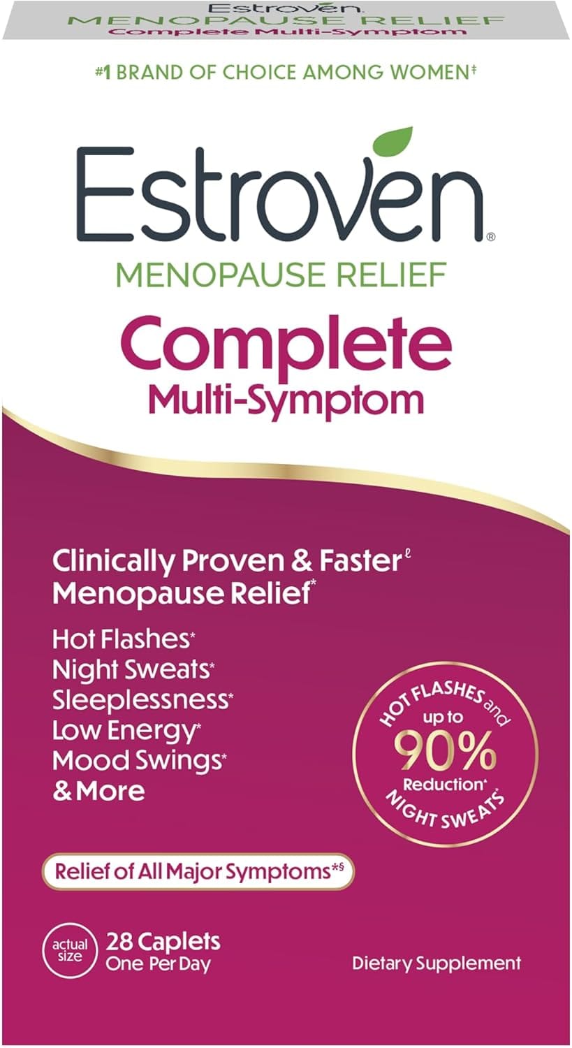 Estroven Complete Multi-Symptom Menopause Supplement box, 28 caplets