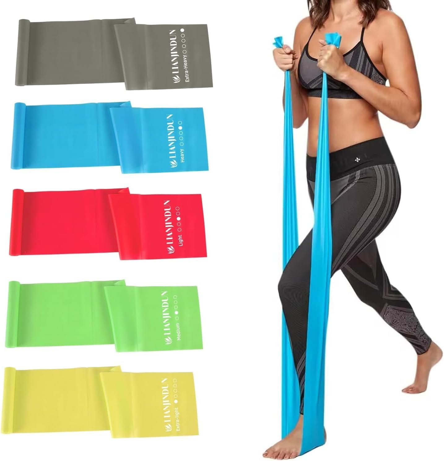 Latex-free resistance bands for senior strength and mobility exercises