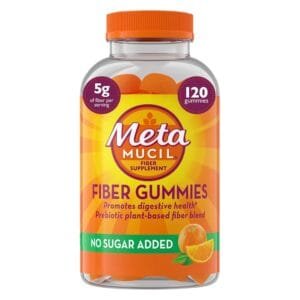 Metamucil Fiber Gummies no sugar added orange flavor 120 count