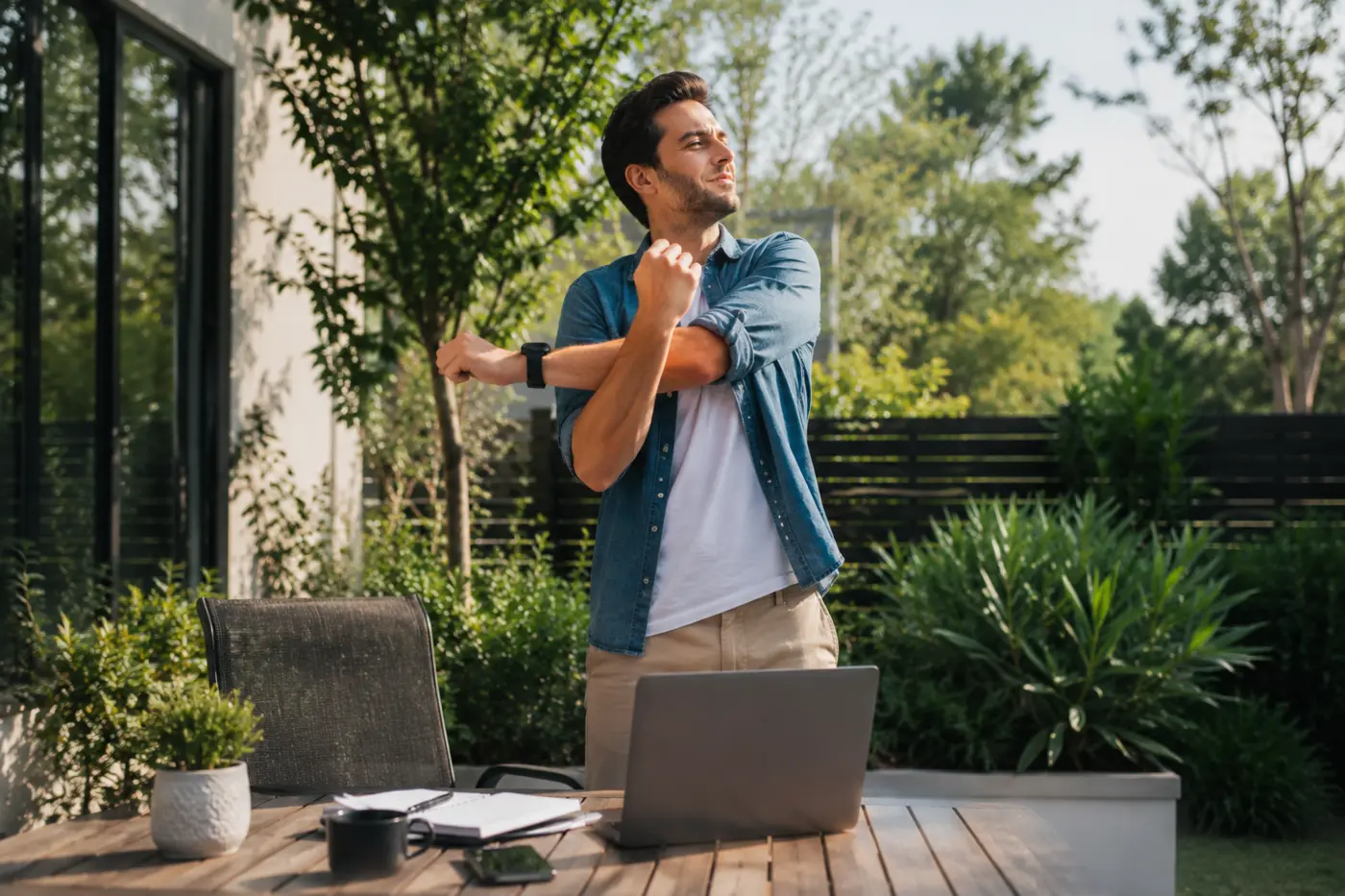 Taking a short break to reduce stress and restore energy