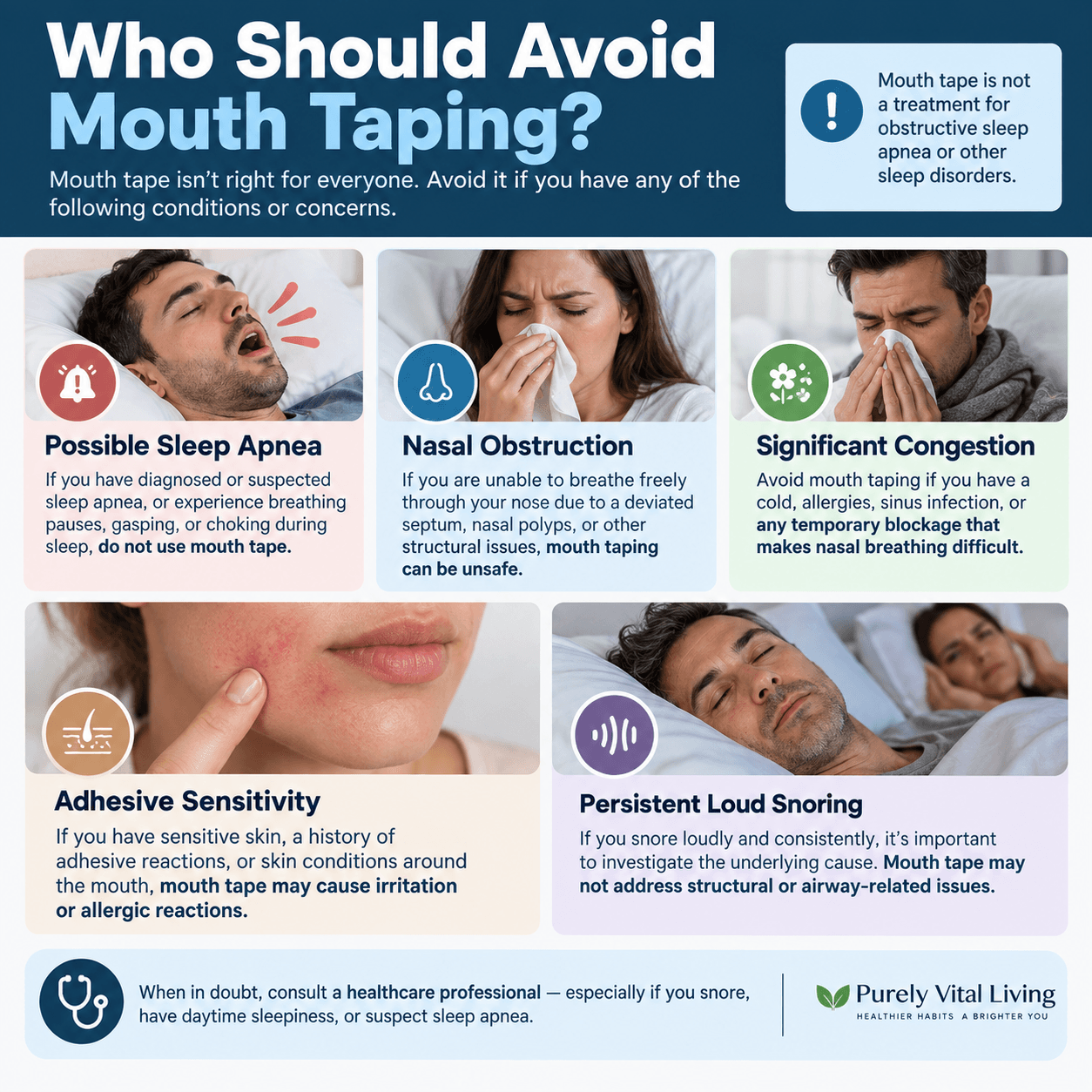 Who should avoid mouth taping for sleep