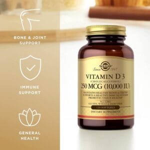 Solgar Vitamin D3 10,000 IU softgels bottle