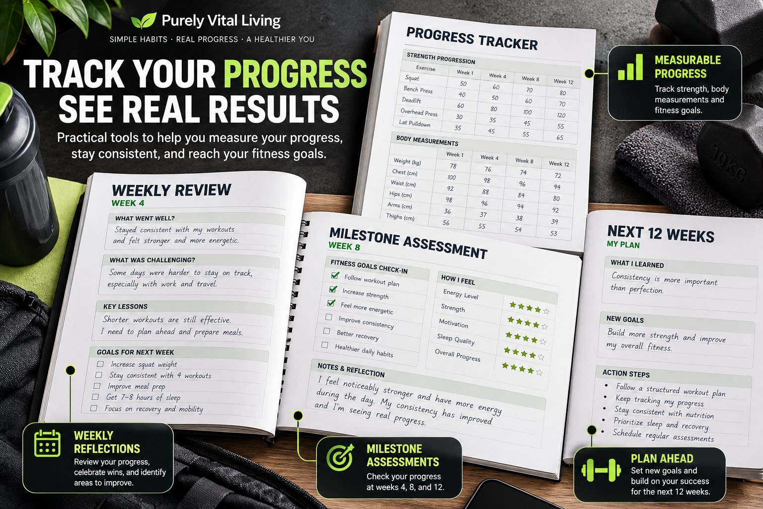 Fitness Progress Journal Mockup