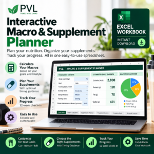 PVL Interactive Macro and Supplement Timing Planner editable Excel workbook product cover