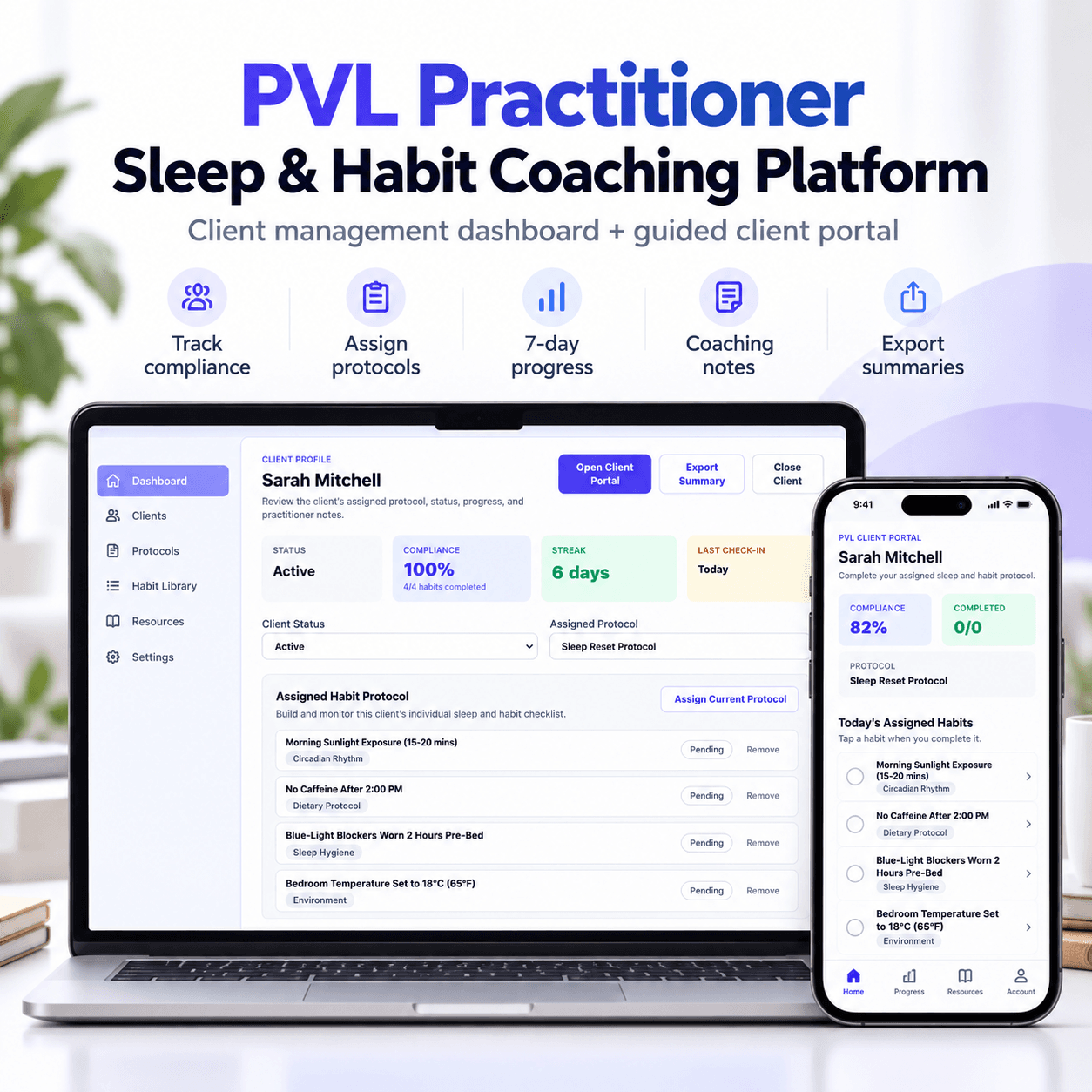 PVL Practitioner Sleep & Habit Coaching Platform