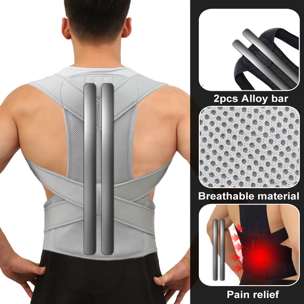 Adjustable Back Support Brace – Black or Grey - Image 4