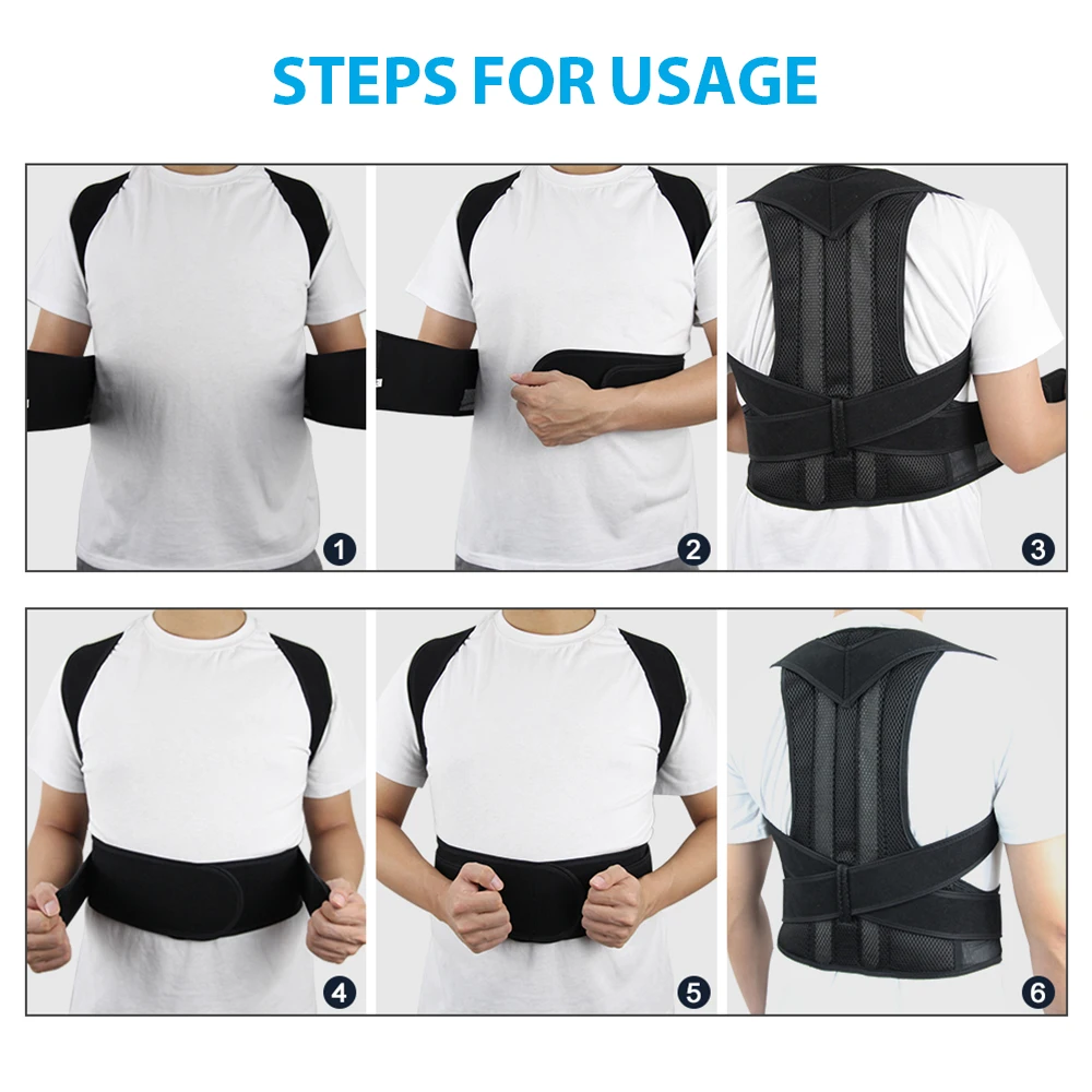 Adjustable Back Support Brace – Black or Grey - Image 6