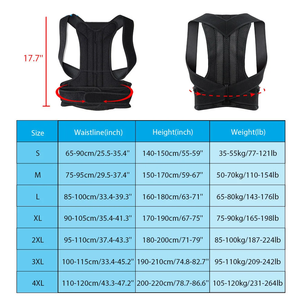 Adjustable Back Support Brace – Black or Grey - Image 2