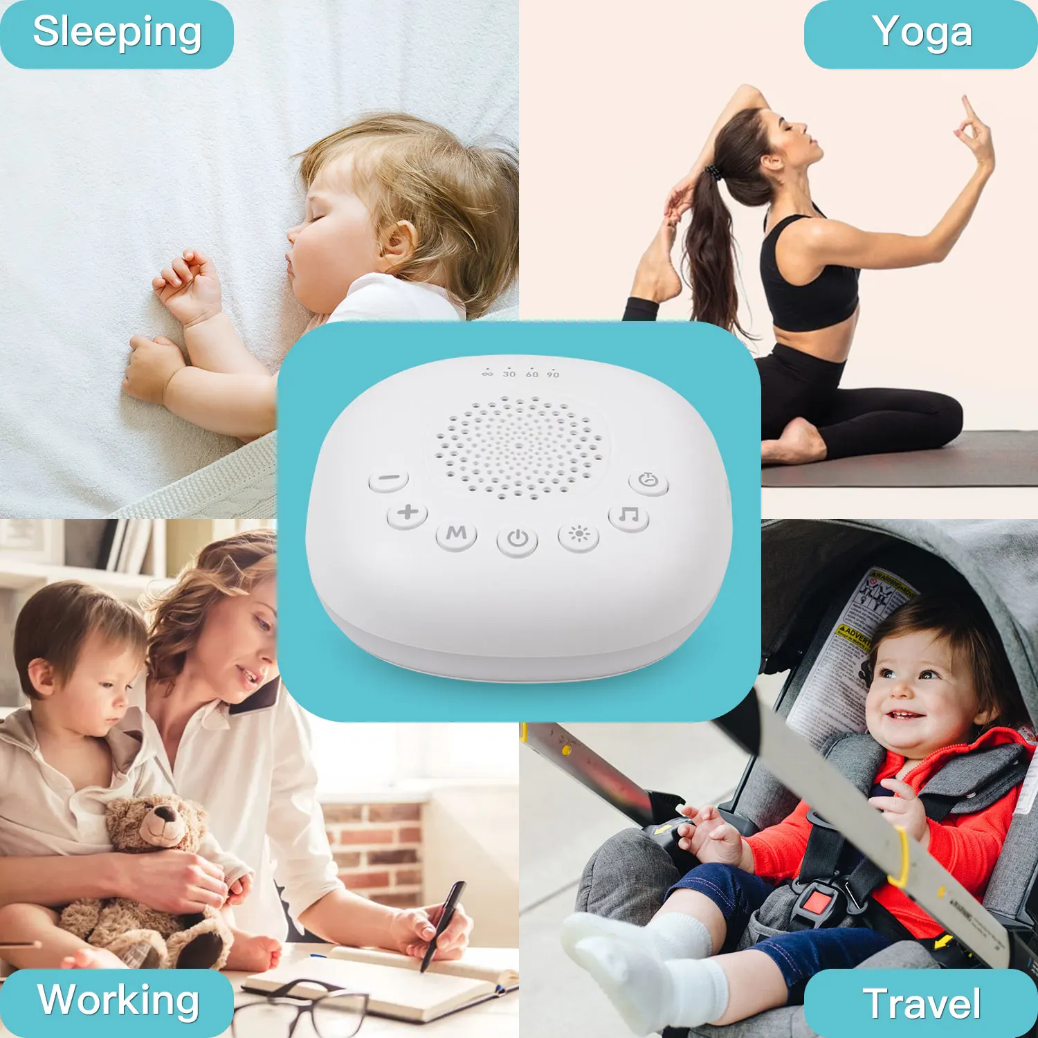 Rechargeable White Noise Machine with Night Light - Image 3