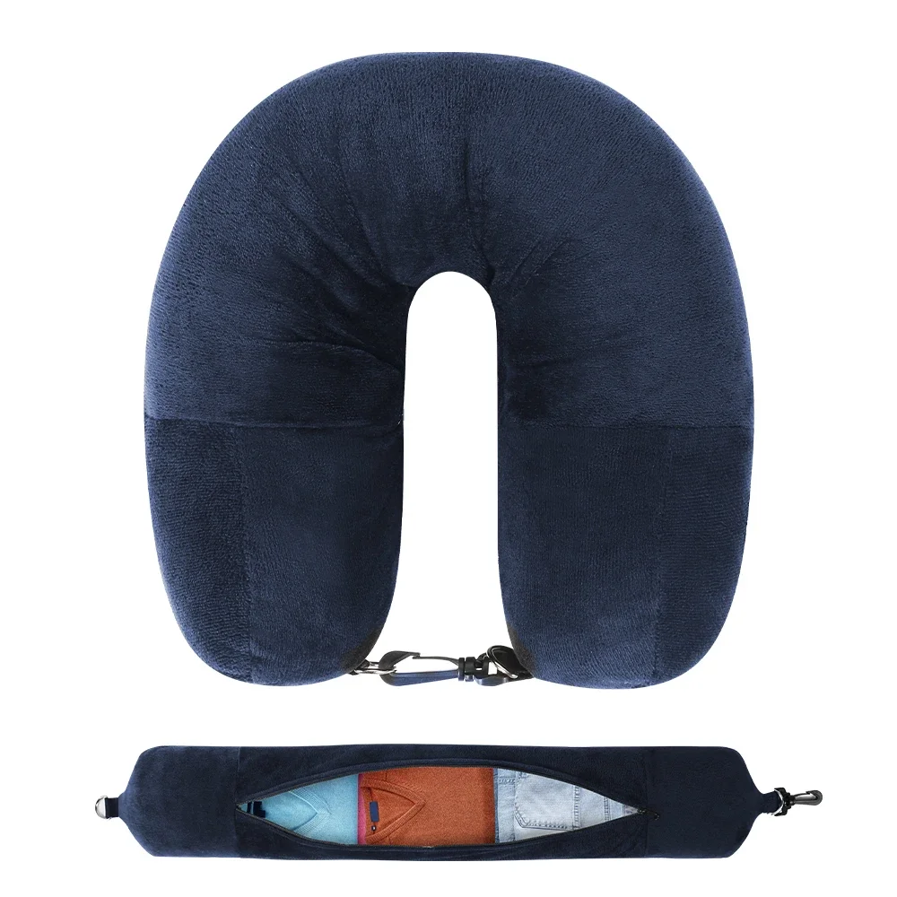 Fillable Travel Neck Pillow Cover with Straps - Image 9